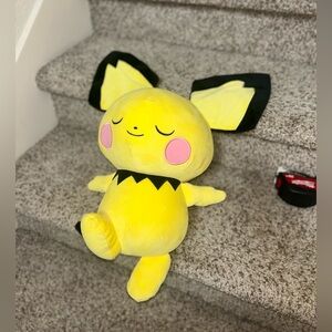 Pichu Plush Toy - Yellow Kids Plush - Cute Sleepy Character